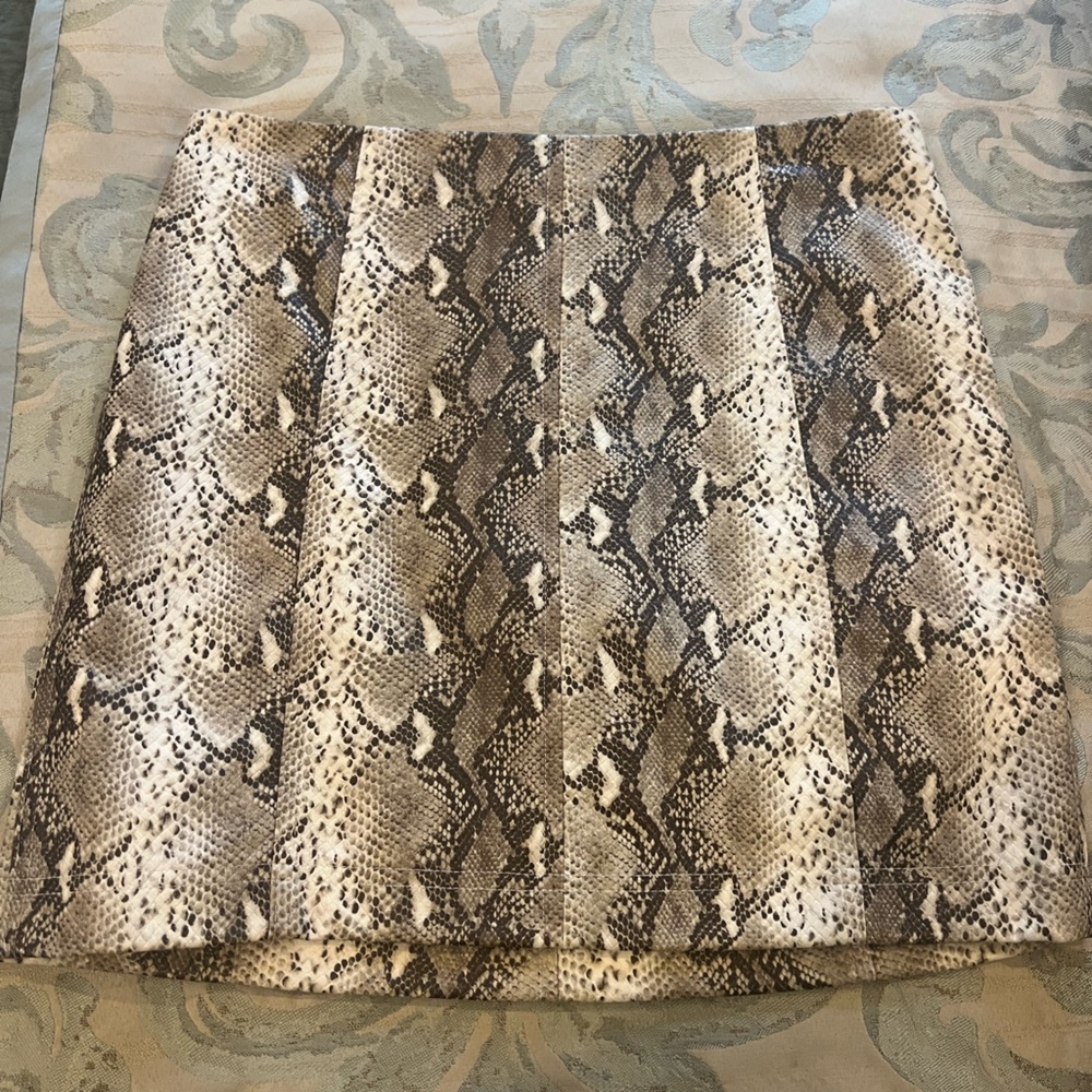 Snake Print Pleather Mini Skirt
